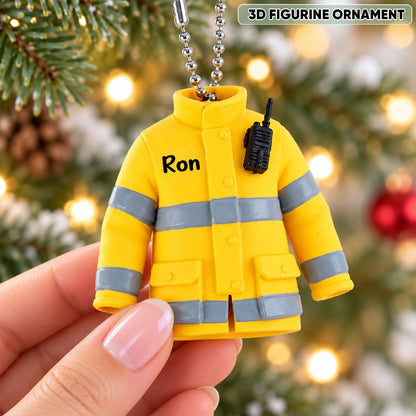 Firefighter Uniform Custom Name - Personalized 3D Ornament - Christmas Gift For Firefighter
