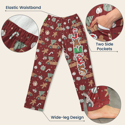 Custom Family Name Elf Santa Letter, Christmas Gift, Holiday Family Gift - Personalized Lounge Pants