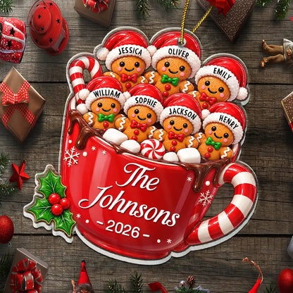 Christmas Gift For Family - Personalized Gingerbread Acrylic Ornament