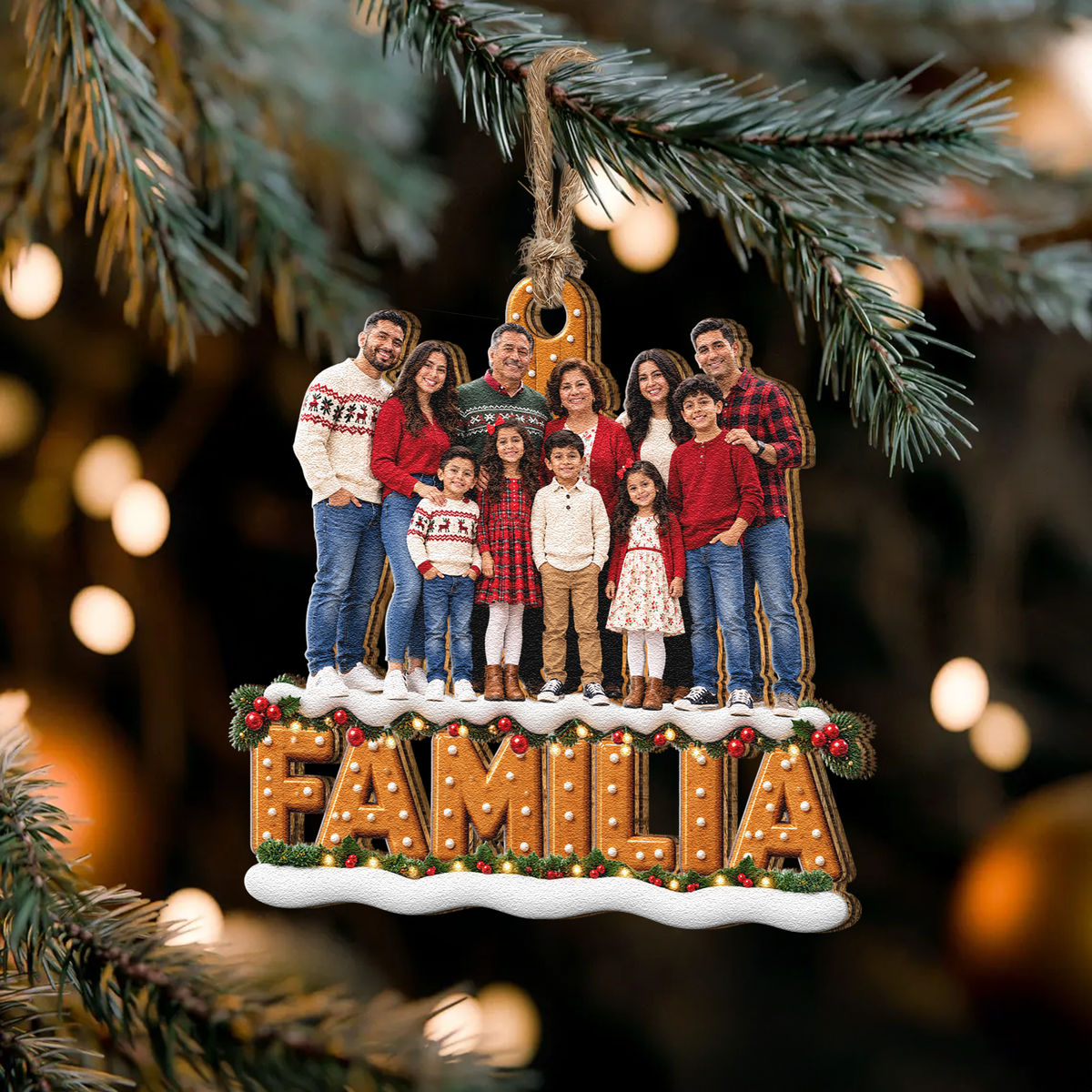 Custom Photo Ornament Gift For Family Parents Grandparents - Personalized Ornament