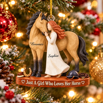 Personalized Just A Girl Who Loves Her Horse Christmas Ornament, Horse Lover Gift VH01