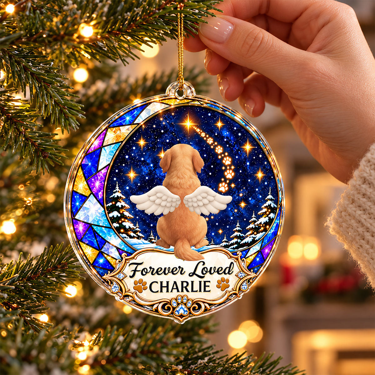 Custom Christmas Memorial Sympathy Gifts For Dogs, Cats • Until We Meet Again - Personalized Acrylic Ornament