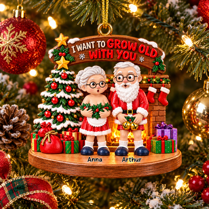 I Want To Grow Old With You - Personalized Couple Ornament New VH01