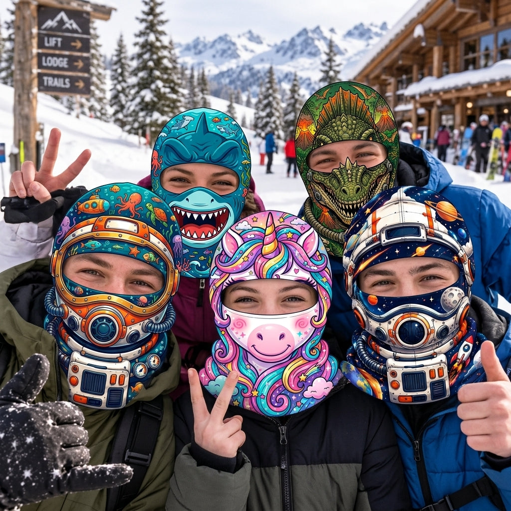 Funny Face Mask Xmas Gift For Kids Skier Snowboarder - Personalized Mask