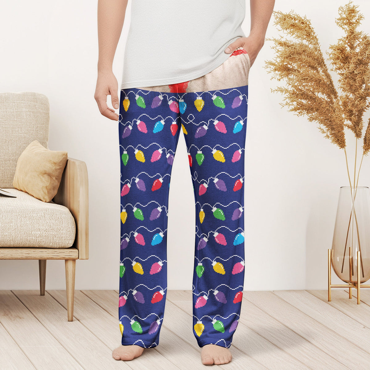 Custom Funny Pajama Pants, Novelty Thong Pajamas Christmas - Personalized Lounge Pants