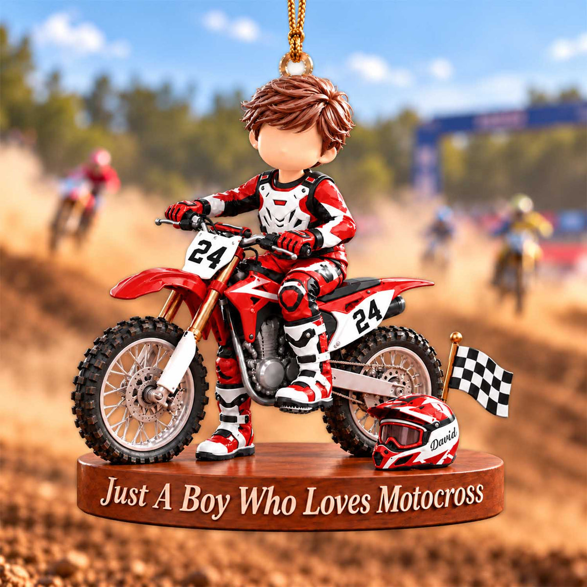 Just A Boy Who Loves Motocross - Personalized Motocross Ornament, Gift For Motocross Racer, Dirt Biker A2110