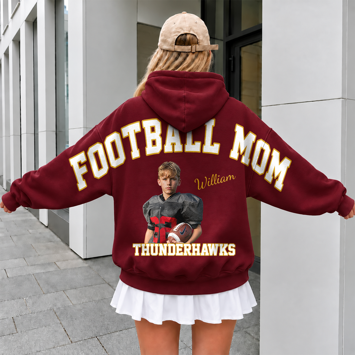 Custom Photo Football Dad Mom Shoulder To Shoulder Sweatshirt CH07 180932
