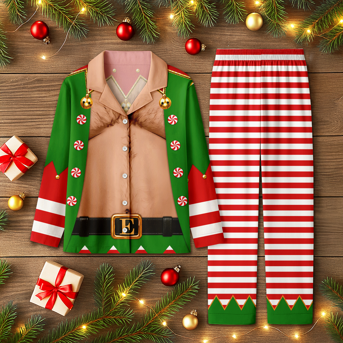 Personalized Funny Hairy Body Christmas Pajamas Gift For Husband, Grandpa HA75 919466