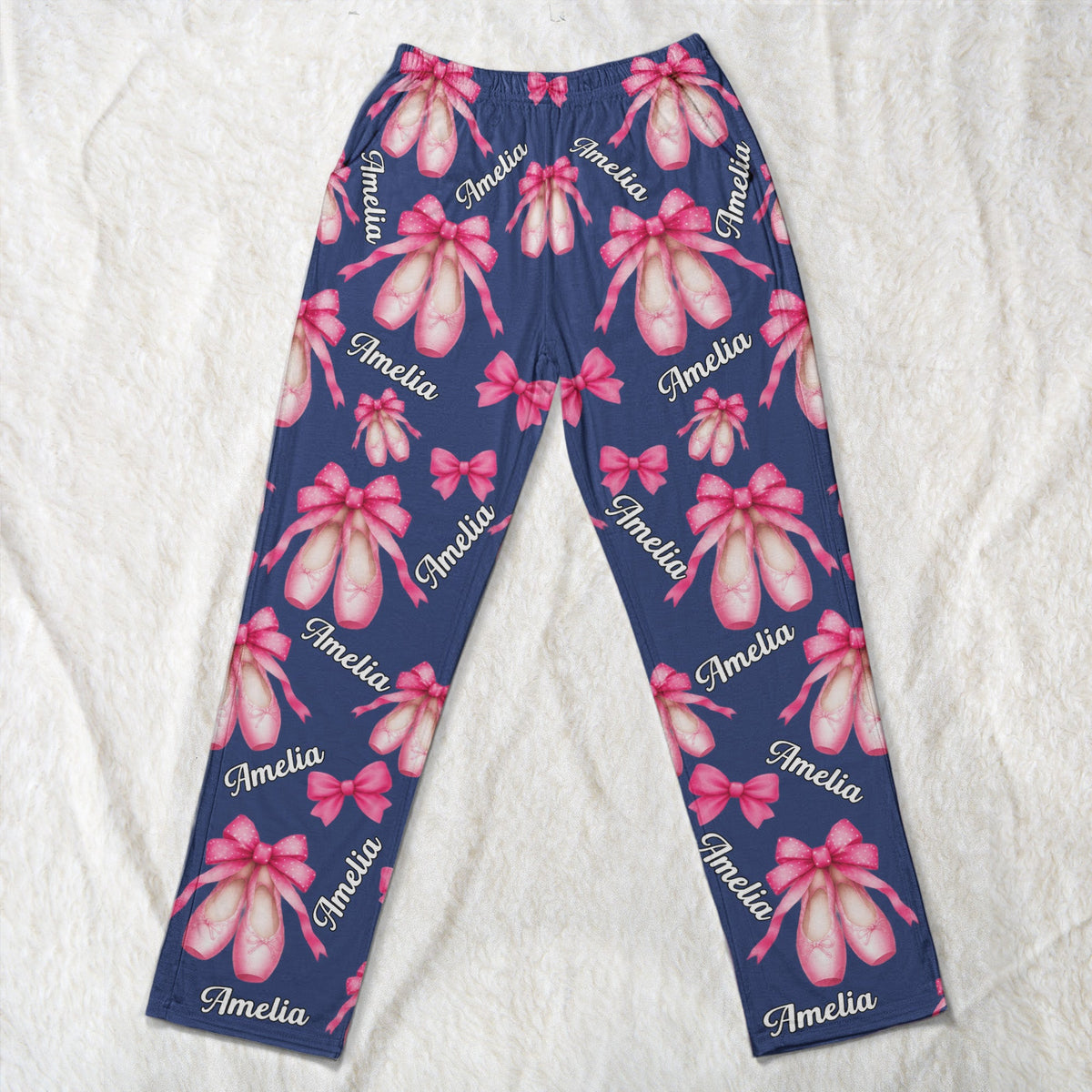 Coquette Bow Ballet Custom Name, Number Gift For Ballet Lover,Ballerina - Personalized Lounge Pants