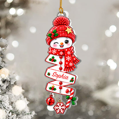 Snowman Spiral - Personalized 1-Layer Acrylic Ornament