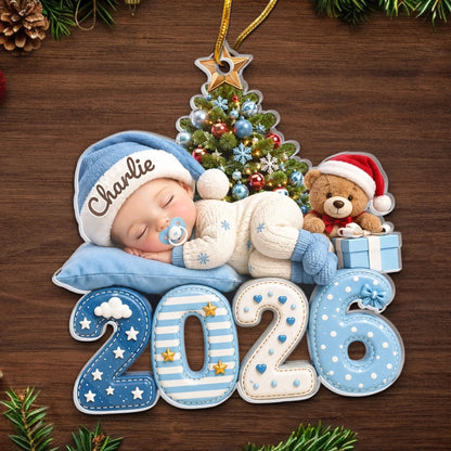 Custom First Christmas Acrylic Ornament - Personalized Christmas Baby Shower, Gender Reveal Gifts For New Moms, New Dads, New Parents - Our Greatest Blessing Ever
