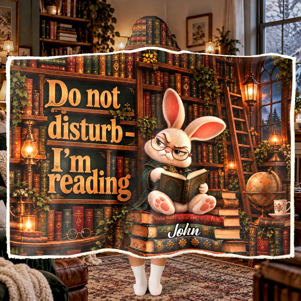 Shhh... I’m Reading - Funny Reading Blanket For Book Lovers - Personalized Blanket