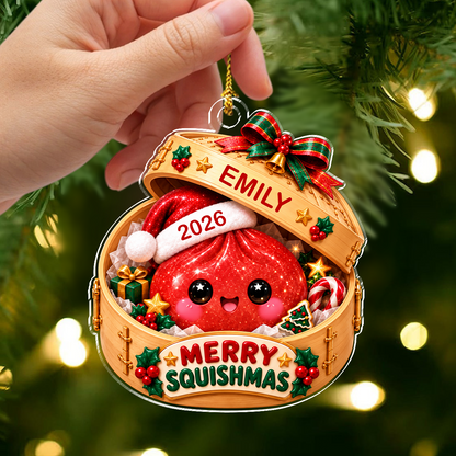 Custom Glitter Dumpling Merry Squishmas Acrylic Ornament TH10 171429