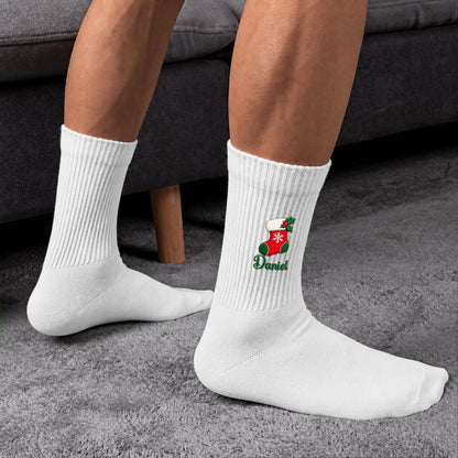 Custom Name Christmas Character Gifts For Her, Him, Kids - Personalized Embroidered Socks