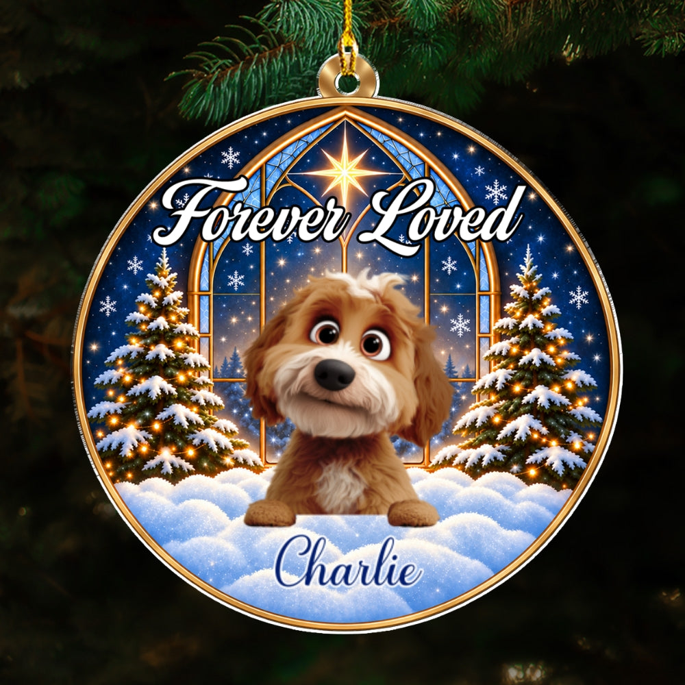 Custom Christmas Memorial Sympathy Gifts For Dogs, Cats • Angel Paws - Personalized Acrylic Ornament