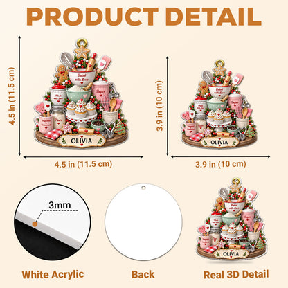 Sweet Memories Start In Kitchens - Personalized 3D White Acrylic Ornament
