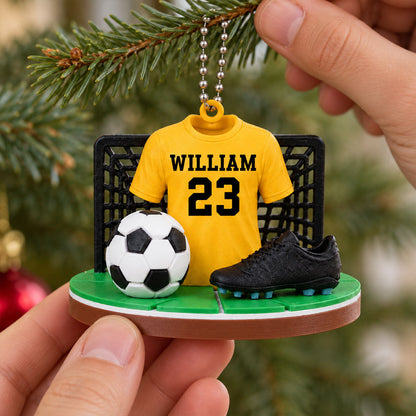 Soccer Player Soccer Team Uniform - Personalized 3D Ornament - Gift For Soccer Lovers, Soccer Team
