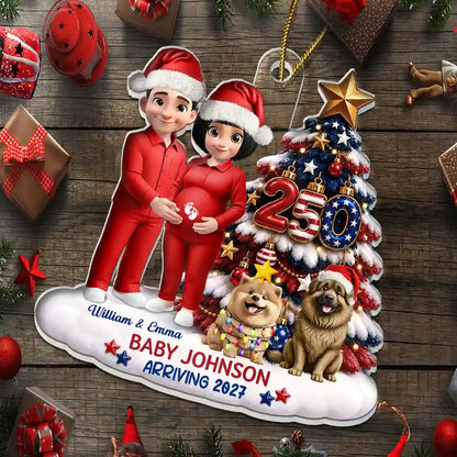 Baby's First Christmas Expecting Mom Gift - Personalized A250 Acrylic Ornament