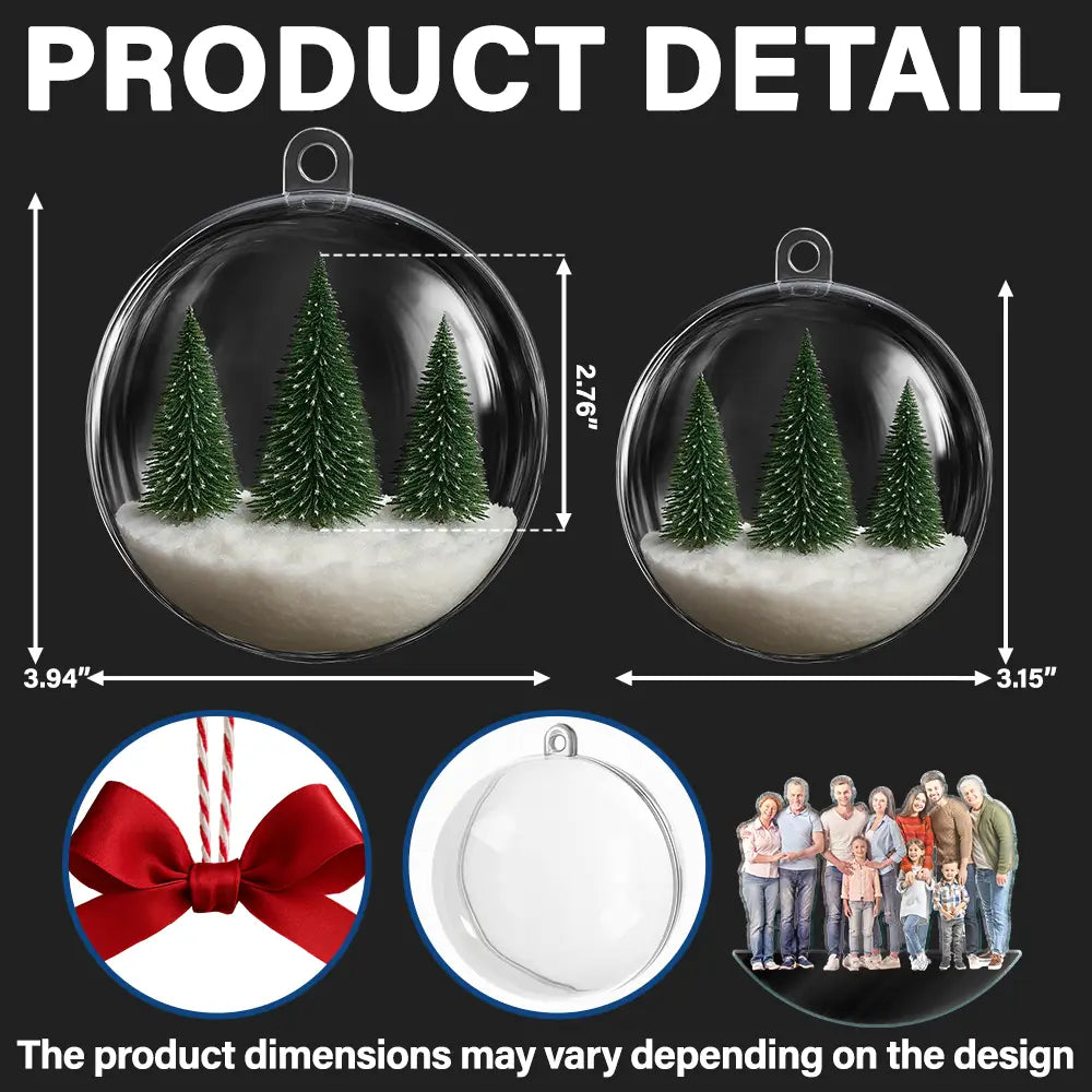 Custom Photo Family Is The Greatest Gift - Personalized 3D Acrylic Ball Ornament