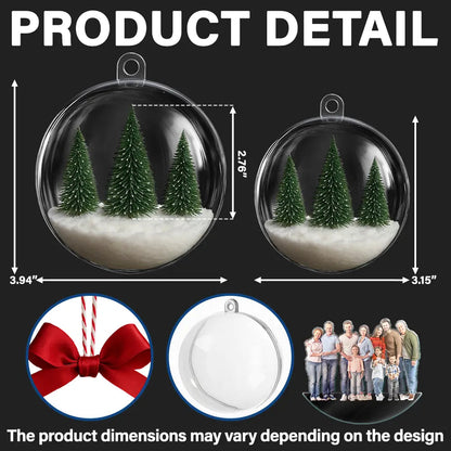 Custom Photo Family Is The Greatest Gift - Personalized 3D Acrylic Ball Ornament