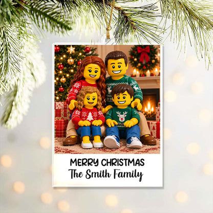 Custom Lego Family Photo Merry Christmas Acrylic Ornament CH07 180710