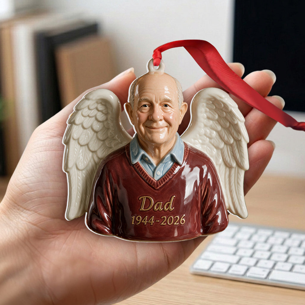 Our Christmas Angel - Personalized Memorial Premium 3D Ornament | Sunflowerly