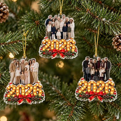 Custom Family Photo Christmas Acrylic Ornament, Personalized Holiday Keepsake HO82 903852