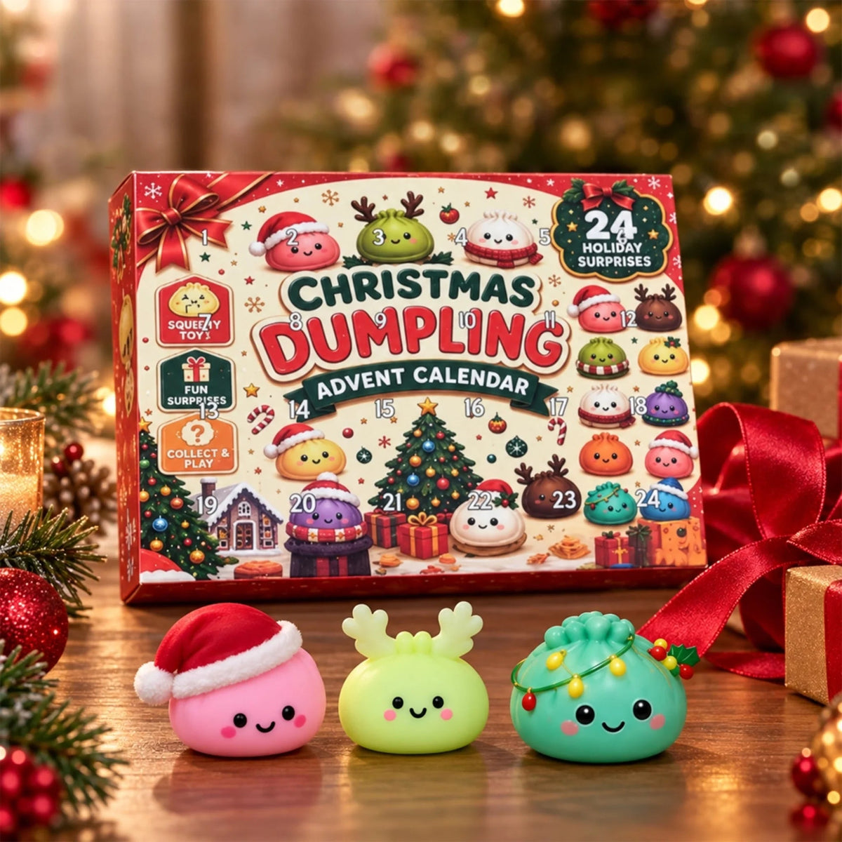 Squishy Dumpling Christmas Kids Gifts - Advent Calendar