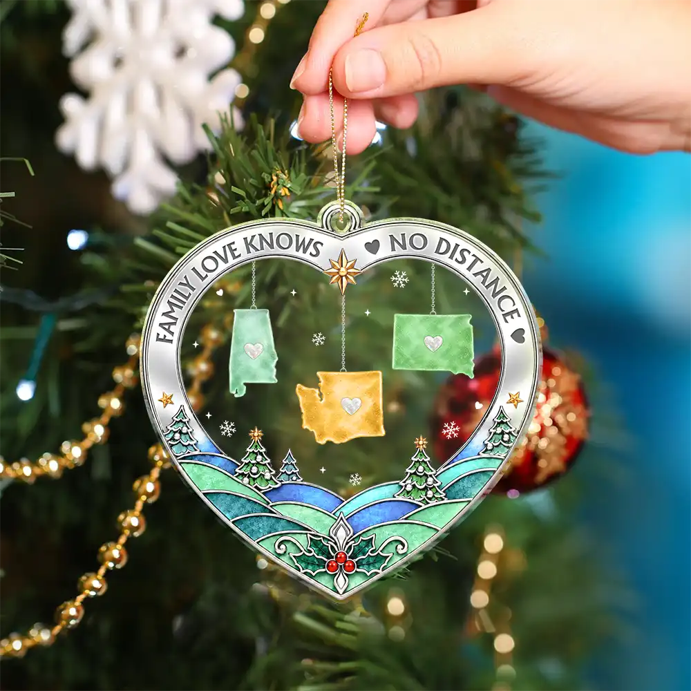 Christmas Gift For Long Distance Family - Personalized All Hearts Come Home For Christmas Acrylic Ornament