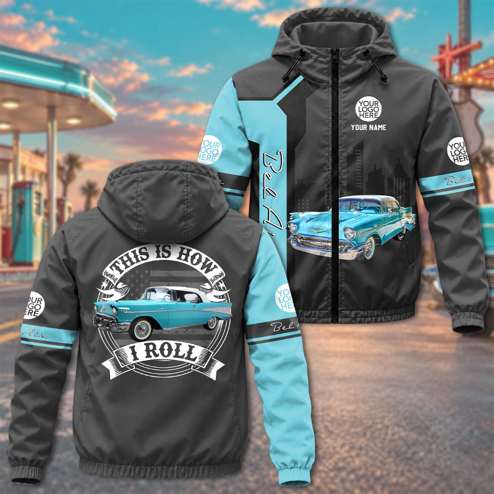 This Is How I Roll - Custom Photo Classic Car Windbreaker Jacket - Personalized Name Car Jacket A2110