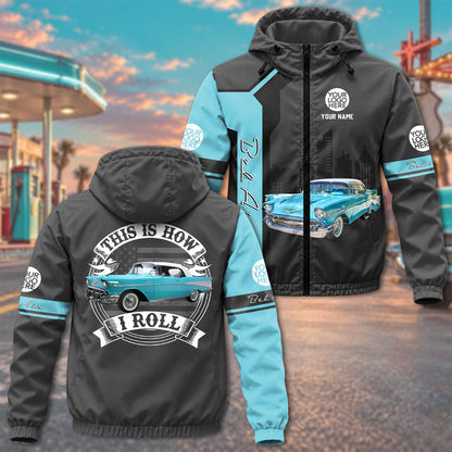 This Is How I Roll - Custom Photo Classic Car Windbreaker Jacket - Personalized Name Car Jacket A2110