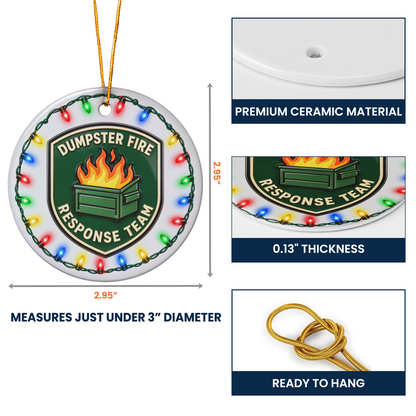 Dumpster Fire Response Team - Custom Crossword Names - Personalized Ornament