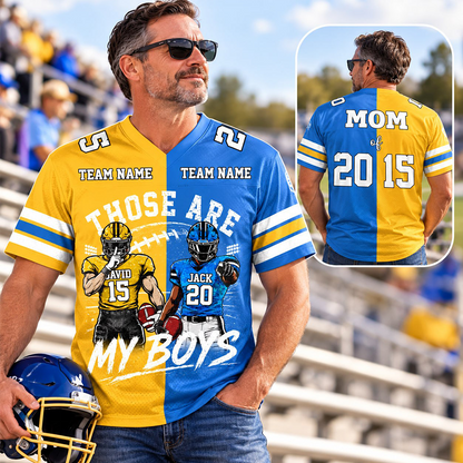 Custom Football Mom Jersey, Those Are My Boys Personalized Football Shirt, Custom Player Name & Number Jersey, Football Game Day Gift Na02
