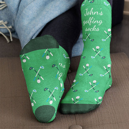 Golfing Socks Custom Name Gift For Golfer, Golf Lover - Personalized Socks