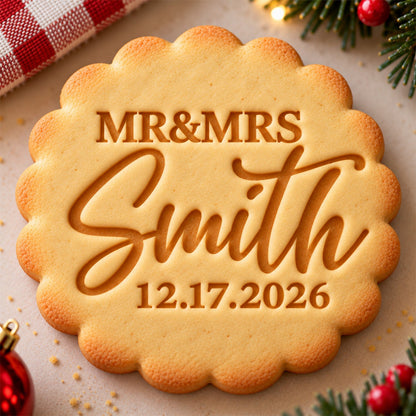 Personalized Custom Name Mr&Mrs Cookie Stamp TH10 171519