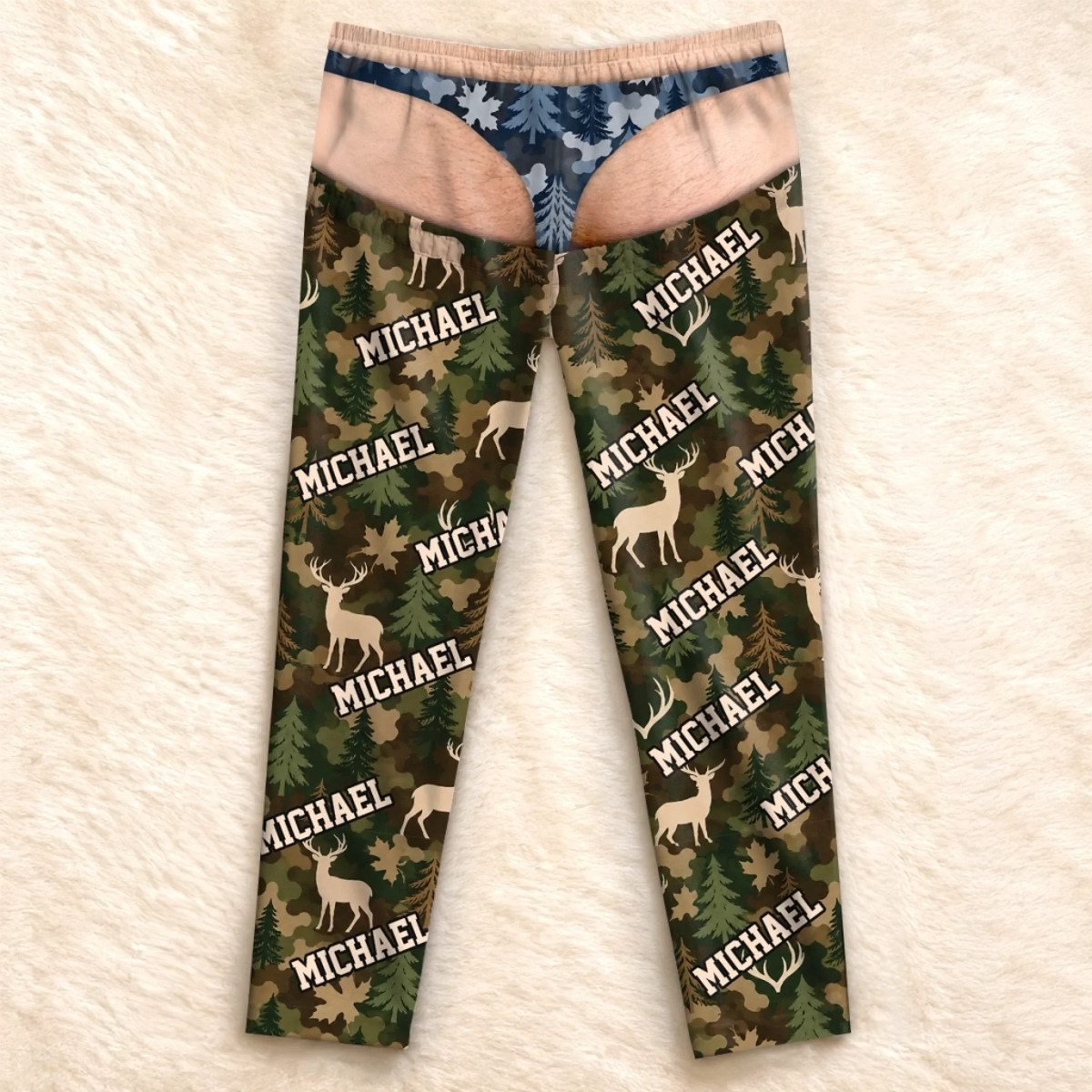 Custom Name Deer Camouflage Gifts for Men - Personalized Pajamas