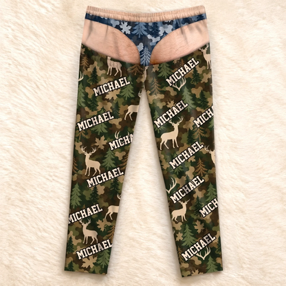 Custom Name Deer Camouflage Gifts for Men - Personalized Pajamas