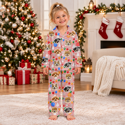 Personalized Pet Face Christmas Pajamas Holiday Gift For Kids LM32 670413