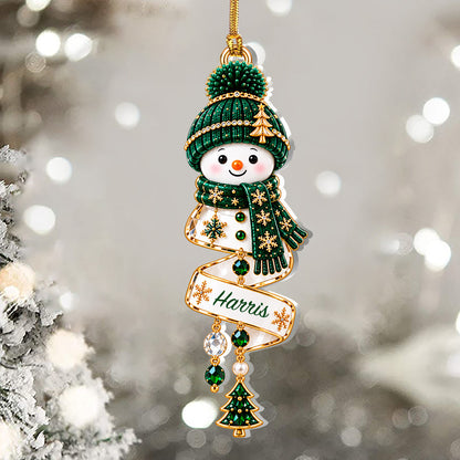 Christmas Snowman Spiral - Personalized 1-Layer Acrylic Ornament