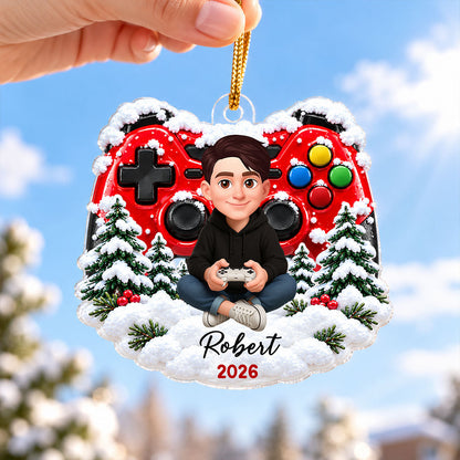 Game Design For Boy Girl - Personalized Acrylic Ornament - Christmas Gift For Gamers Grandkids
