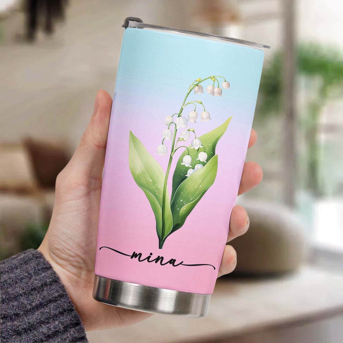 Custom Birth Flower & Name Colorful New Version Gifts For Her, BFF, Coworkers - Personalized Tumbler Cup