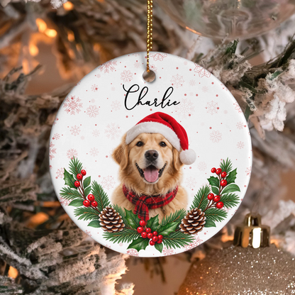 Personalized Pet Christmas Ceramic Ornament - Custom Dog Cat Xmas Keepsake Gift TH10 171299