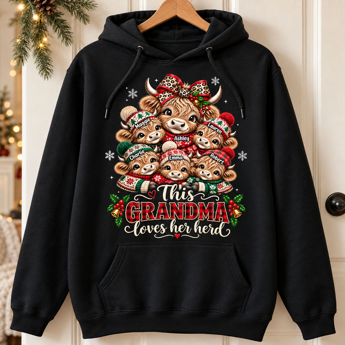 This Grandma Loves Her Herd - Personalized Shirt - Thoughtful Christmas Gift for Grandma