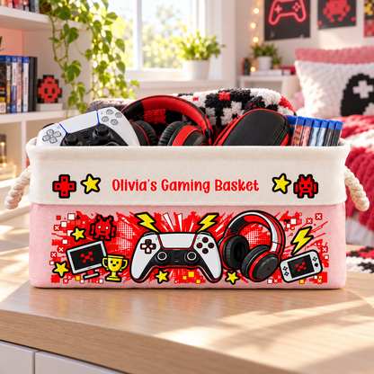 Gaming Gear Belongs Right Here - Personalized Storage Basket