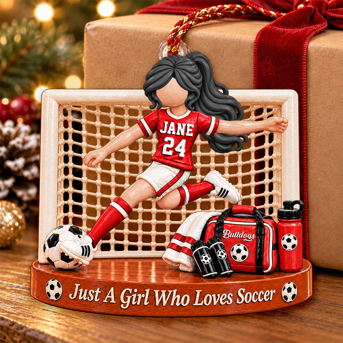 Just A Boy Who Loves Soccer, Personalized Soccer Ornament, Custom Player Name Gift, Gift For Soccer Players Na02