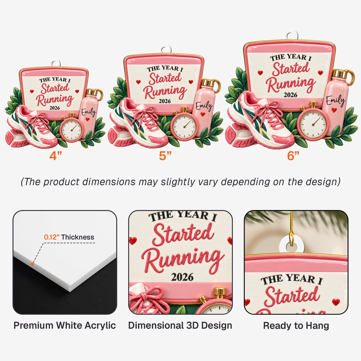 The Year I Started Running - Personalized Ornament
