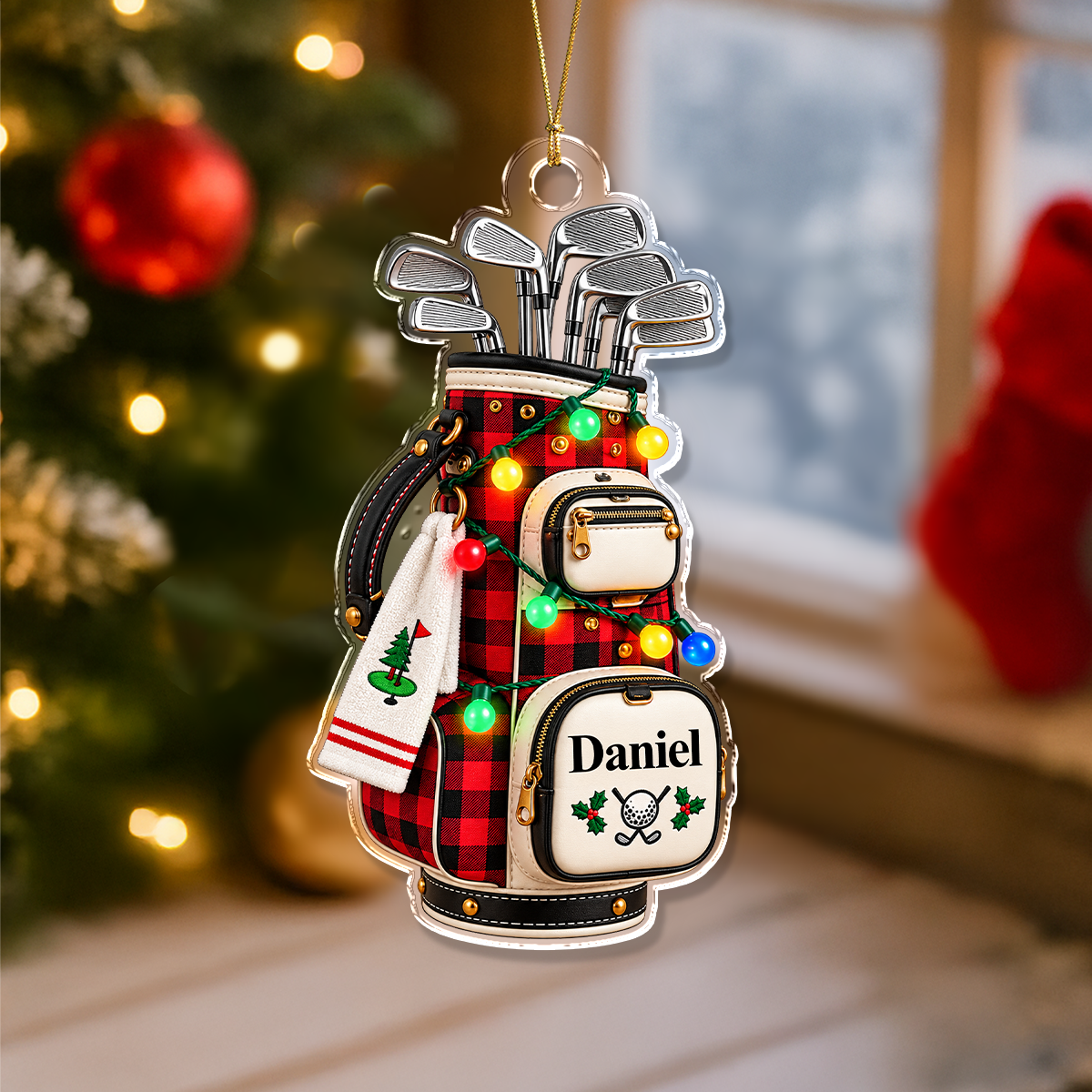 Personalized Golf Bag Christmas Acrylic Ornament, Custom Hanging Tree Decoration Gift For Golf Lovers CH07 180778