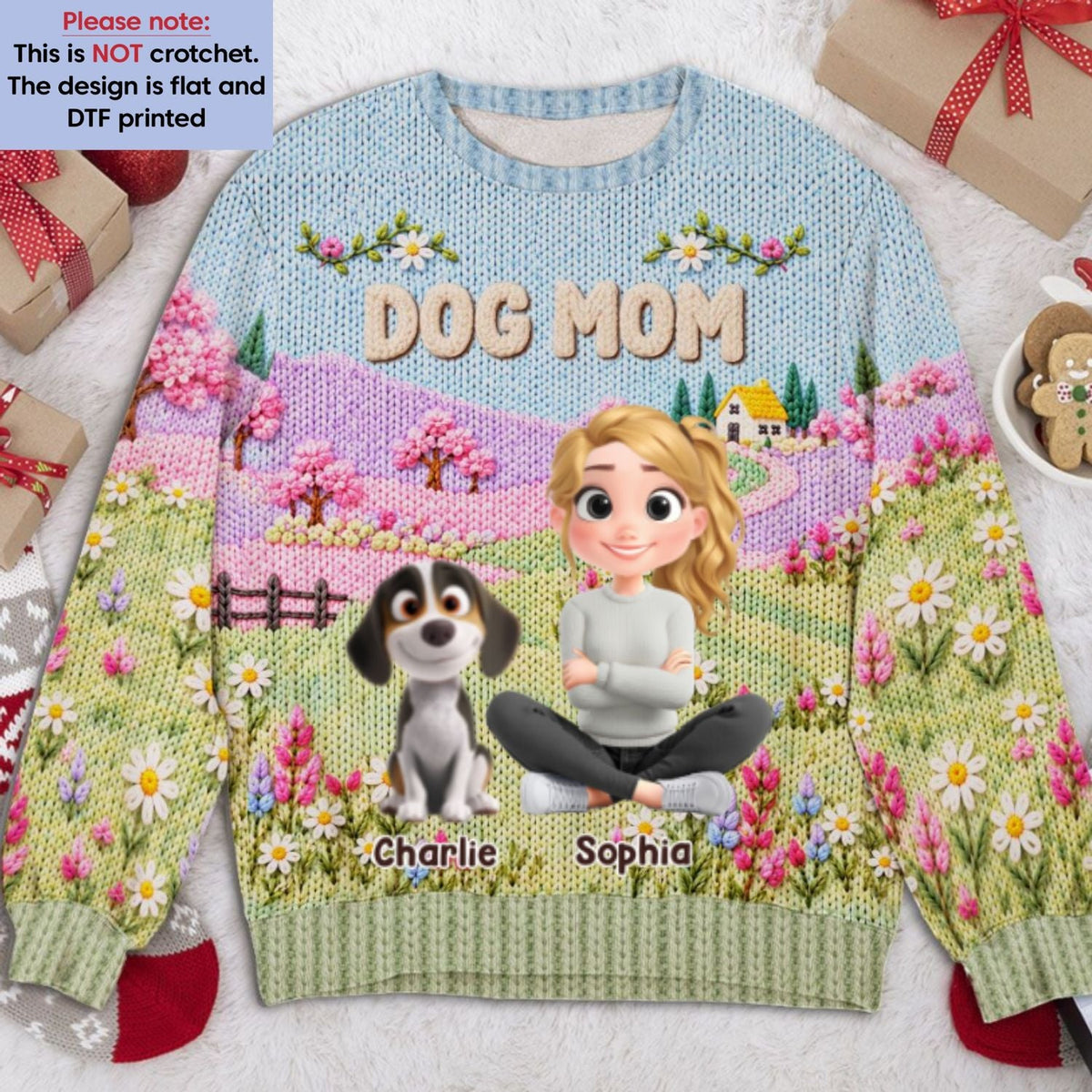 Custom Christmas Sweatshirt for Dog Mom, Dog Lovers • Christmas Lover - Personalized All-Over-Print Sweatshirt