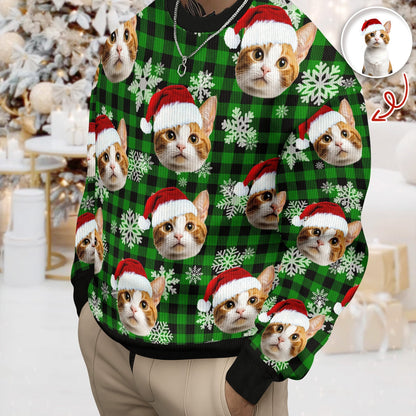 Custom Funny Cat Face Ugly Sweater Christmas Gift HA75 897210