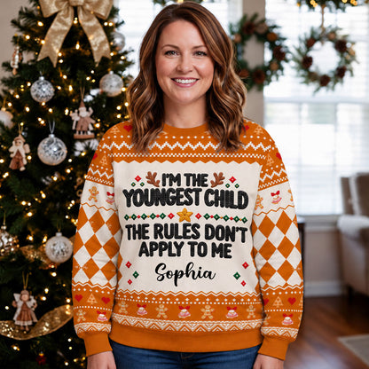 Custom Family Christmas Sweatshirt, Gift for Family Members • Family Rules - Personalized All-Over-Print Sweatshirt